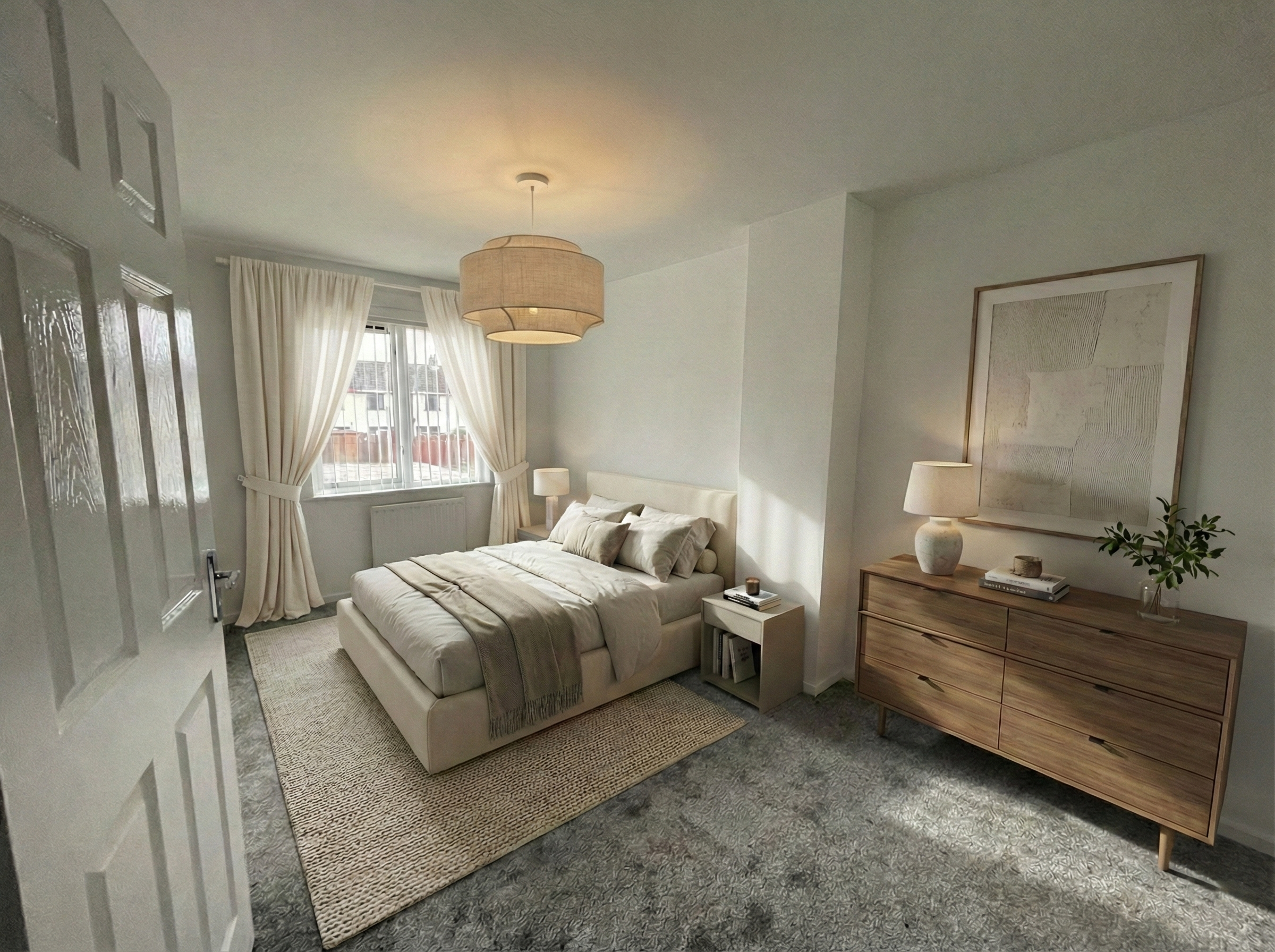 Virtually staged room